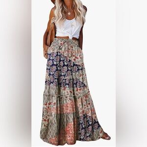 Brand NEW w/Bag Colorful Tiered MaxiSkirt Never Worn